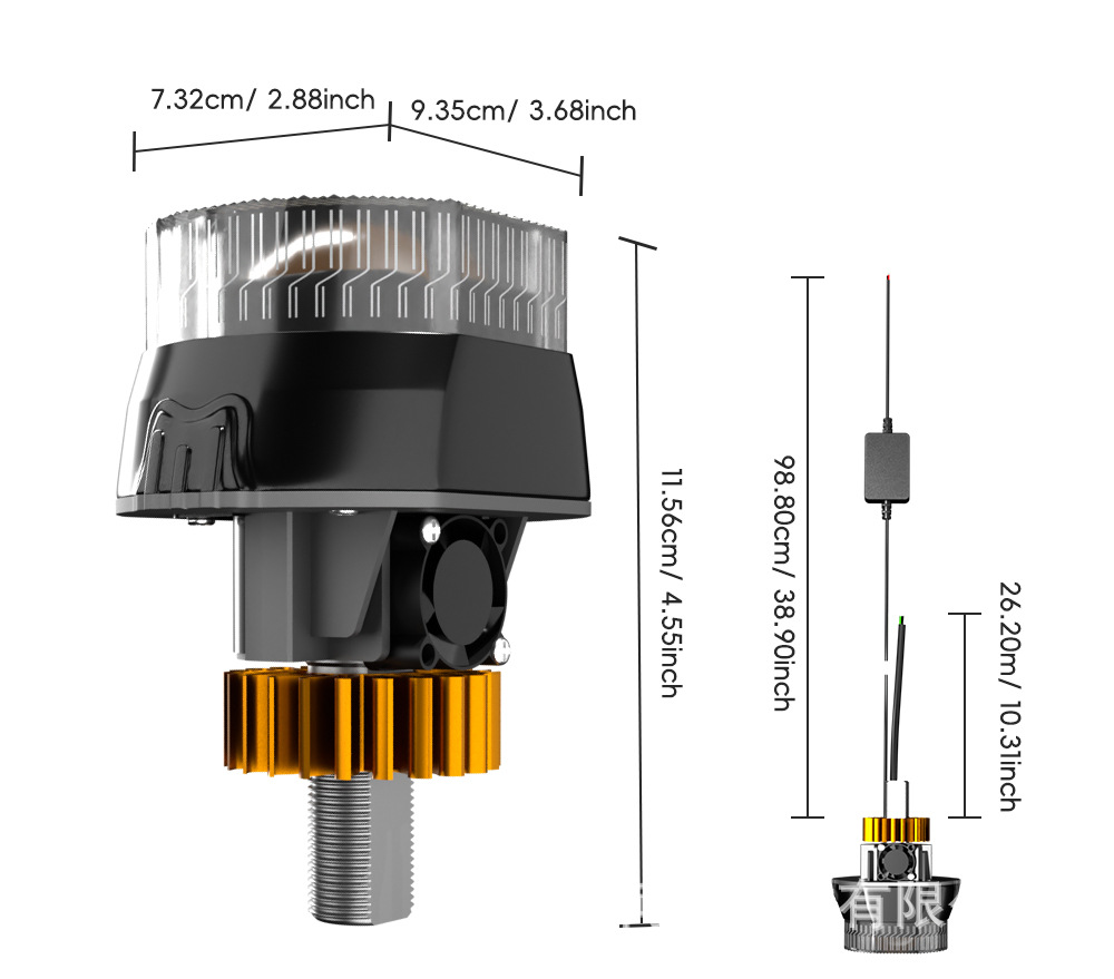 New cross-border model 3inch motorcycle headlight with fan, demon eye front light, angel eye, and colorful aperture