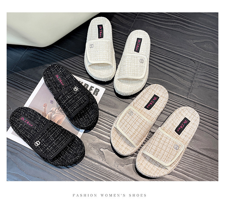Women's Thick-soled Casual Velcro Slippers For Summer Wear_voghion.com