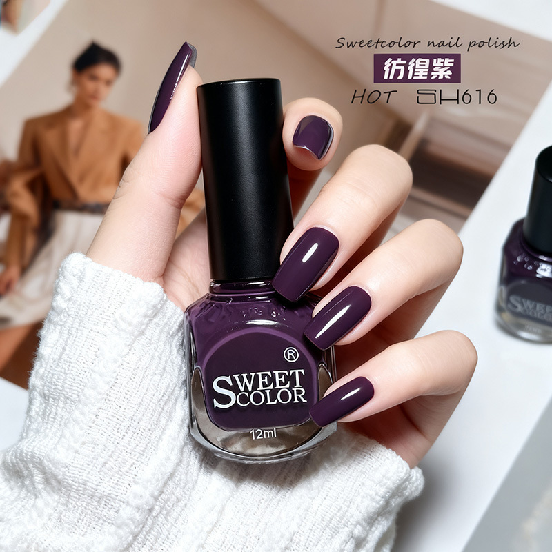 Sweetcolo No-Bake Water-Based Nail Polish Gel Source Factory 2026 New Model Brightening Pure Color High-End Purple