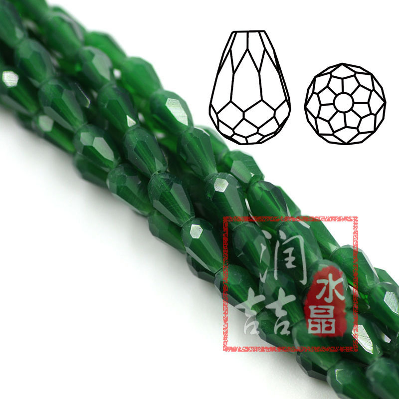 直孔水滴珠子diy配饰串珠吊坠人造水晶玻璃散珠批发耳环饰品材料|undefined