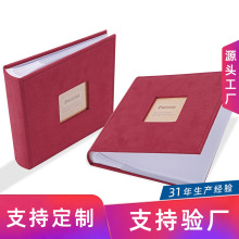 二宫格大相册弯弧圆背PU封面开窗车线纪念册红色相片收藏册定制