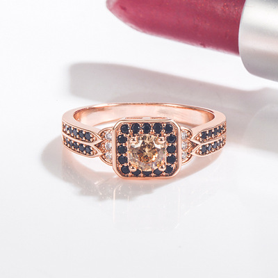 new pattern Rose Gold Black Zircon Engagement Ring circular Citrine marry grace fashion Bracelets