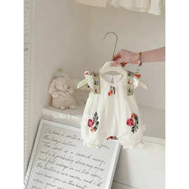 婴儿衣服夏装女宝宝连体衣满月百天公主裙洋气哈衣爬服碎花幼儿