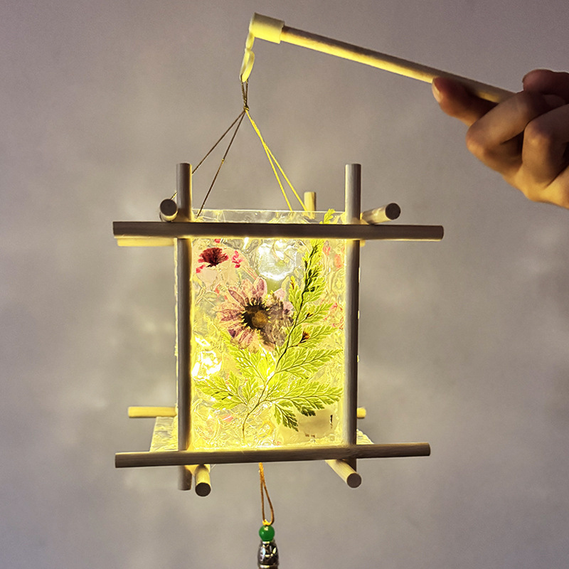 亚克力玻璃画灯笼手工diy材料包手提琉璃花灯2025新款中秋节花灯|undefined