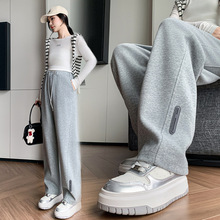 孕妇一体裤新款日常运动裤女春秋季孕妇阔腿直筒休闲宽松型常规卫