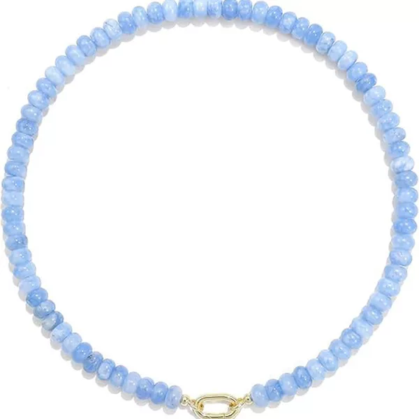 Cross-Border Tk Amazon European and American Natural Stone Beaded Necklace Handmade Abacus Bead Choker Natural Stone Beaded Necklace