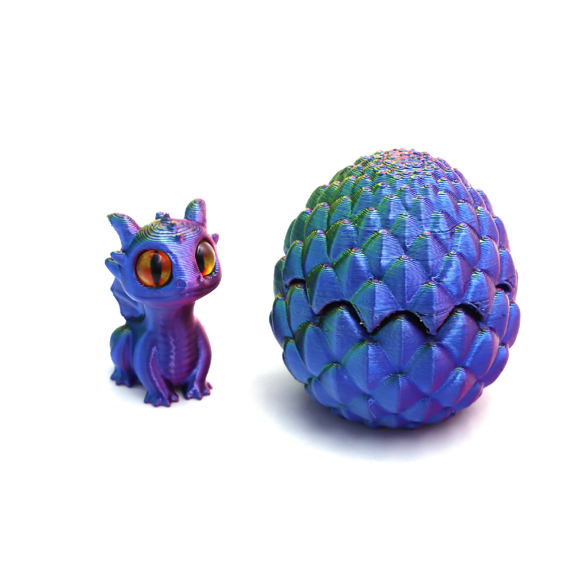 Flip dragon egg + small flying dragon - three colors