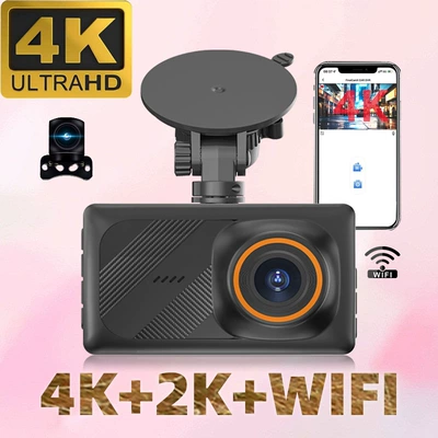 Cross-border front 4K rear 2K driving recorder HD 3-inch dual-lens WiFi mobile phone interconnection vehicle recorder