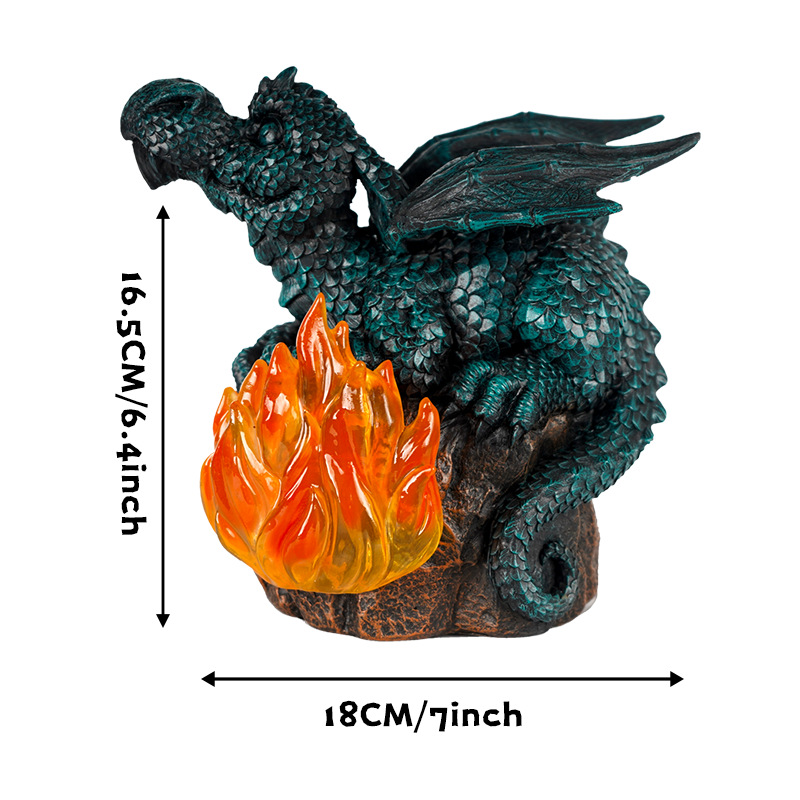 Kindergarten Specializes in Realistic Resin Dragon-Shaped Flame Lamps, Solar Ornaments, Outdoor Courtyard Garden Sculpture Decorations