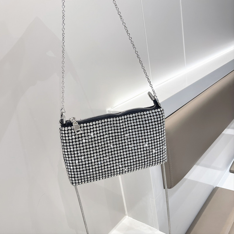 다이아몬드가 가득한 킹 백, 라인스톤 숄더 크로스백, 핸드백, 미니 스몰 스퀘어 백, 휴대폰 가방, 여성용 동전 지갑