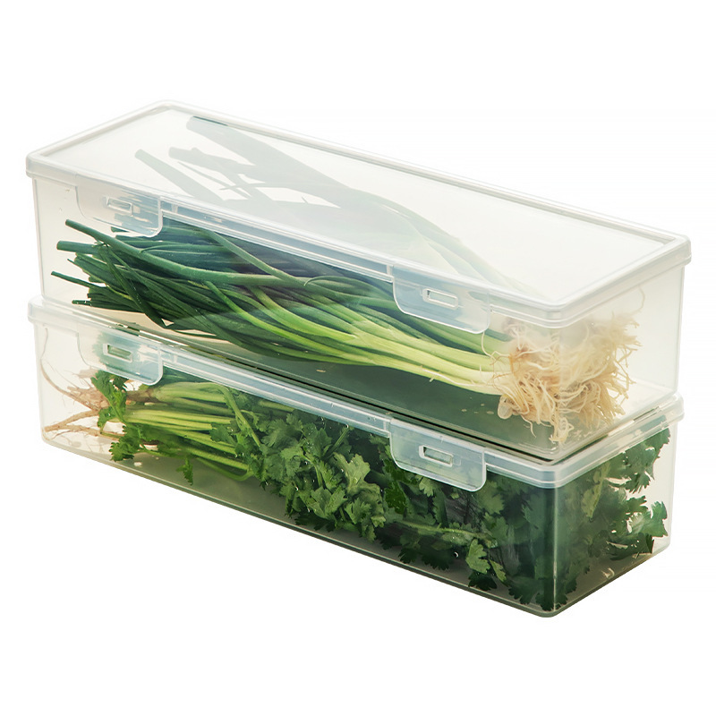 ネギ香菜専用鮮度保持箱冷蔵庫水切り収納箱長条食品級整理神器密封箱|undefined