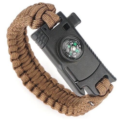 Paracord Bracelet, Multi-functional Compass, Fire Starter, Knife, Rope, Survival Gear, Outdoor Adventure Emergency Bead Bracelet, Wholesale