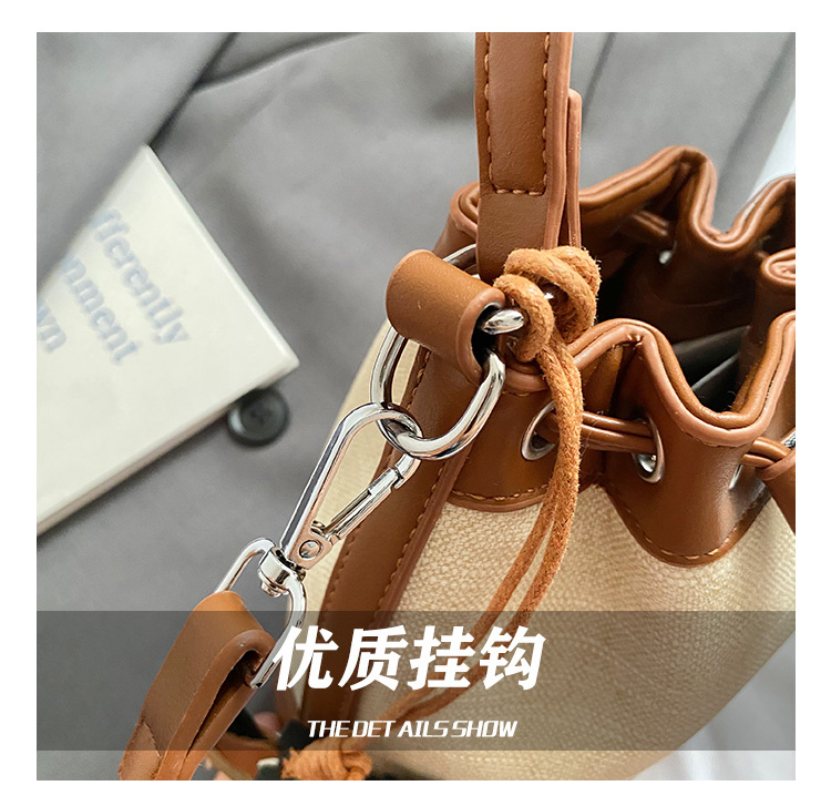 Spring and Summer fashion handbag for women, 2025 new style drawstring and stylish single-shoulder bag, Korean retro and trendy crossbody bucket bag undefined