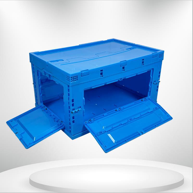 Caja de almacenamiento plegable de plástico caja de facturación caja de almacenamiento de coche grande con puerta de plástico transparente 80L