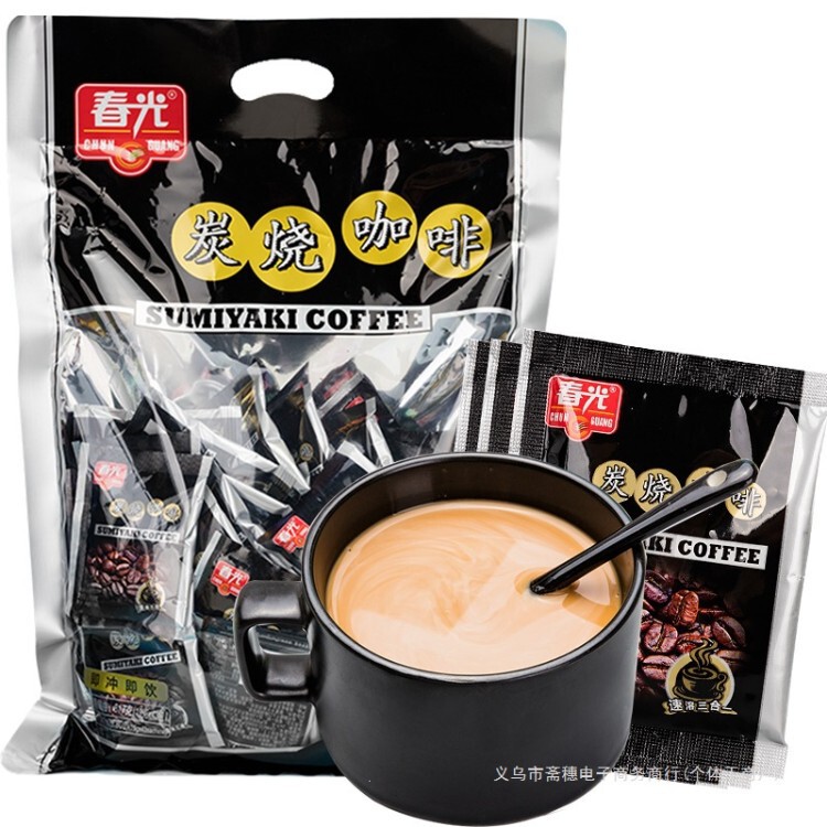 Hainan Specialty Chunguang Charcoal Roasted Coffee 817g (43 Packs) Extra Strong 3-in-1 Instant Charcoal Roasted Coffee Powder