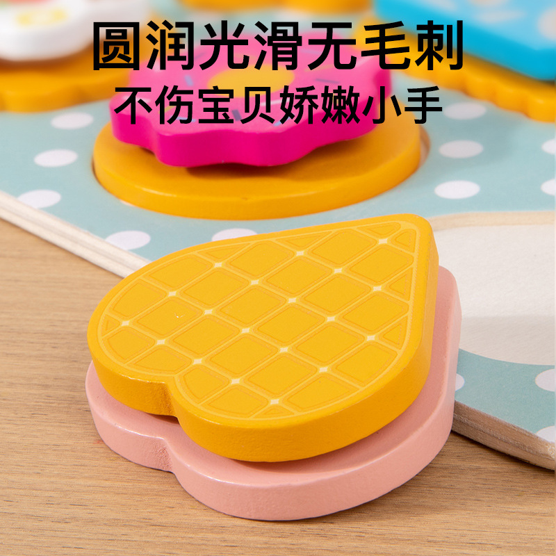 어린이 쿠키 더블 레이어 피자 시뮬레이션 주방 게임 스낵 세트 나무 장난감 도매