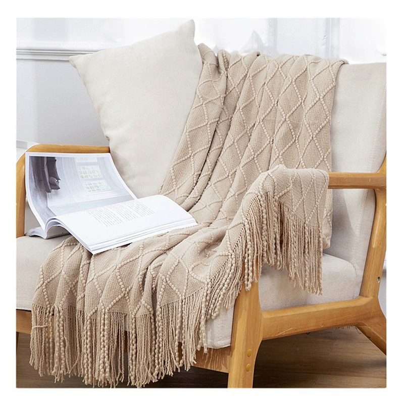 Скандинавское одеяло для дивана Одеяло Вязаное маленькое одеяло Одеяло для сна Одеяло для кондиционирования воздуха Одеяло на краю кровати Летнее одеяло для обеда оптом