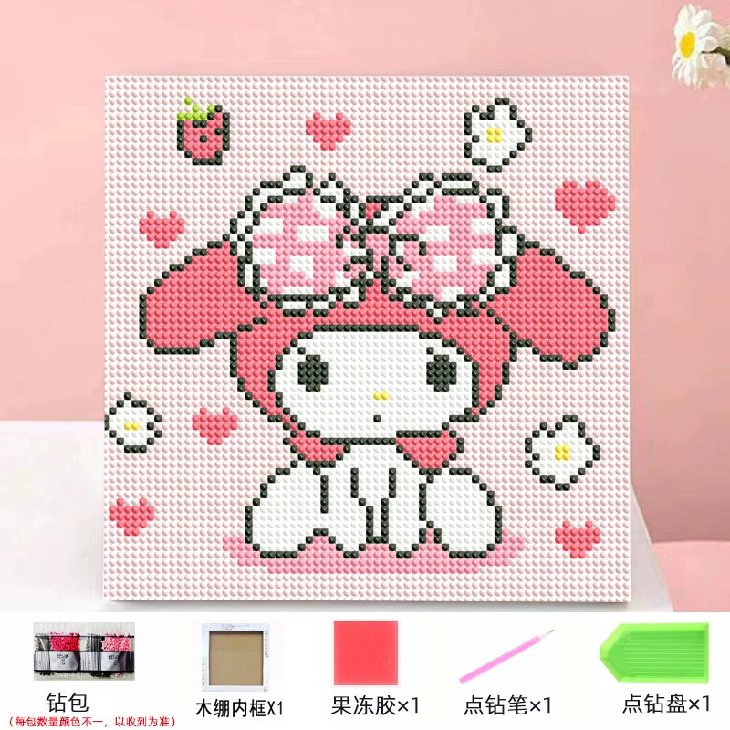 Набор алмазной мозаики DIY Kuromi и мультфильмы 20×20 см, рамка-наклейка, детское творчество