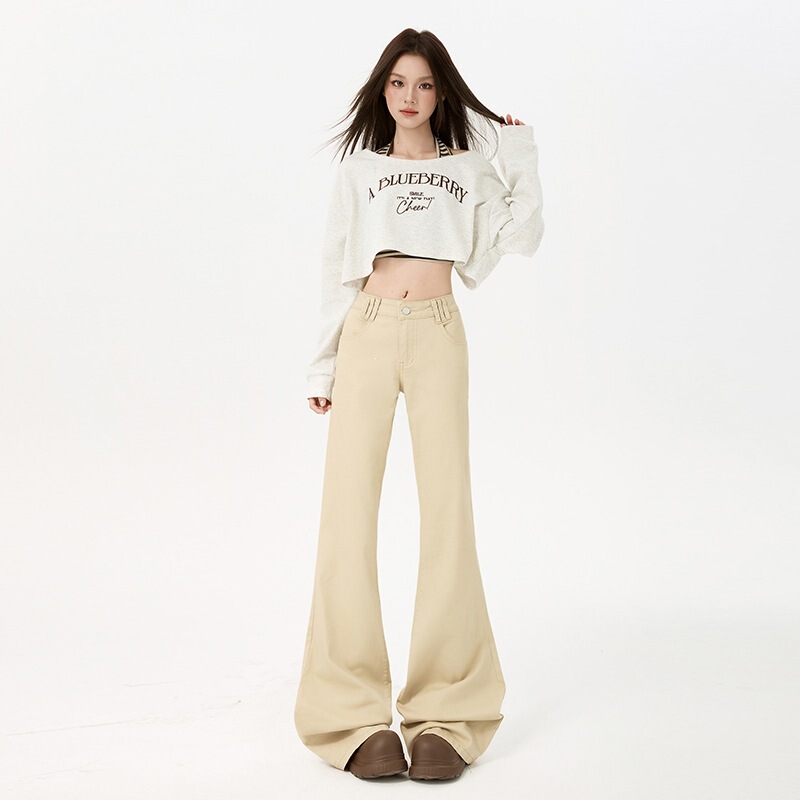 Old Money Style Flared Jeans for Women, 2026 Autumn New Low-Mid-Waist Stretch Slimming Long Pants Old Money Style Flared Jeans for Women, 2026 Autumn New Low-Mid-Waist Stretch Slimming Long Pants