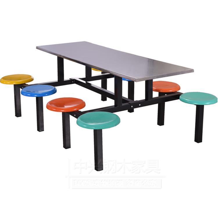 Mesa y silla de comedor de la comedor de la escuela para 46 personas, sala de comidas rápidas, tienda de aperitivos, mesa y silla de comedor de fibra de vidrio
