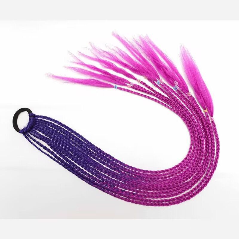 Trenza de tres hilos colorida Trenza sucia Africana Peluca de cola de caballo Color degradado Trenza pequeña Extensión de cabello de fibra química Trenza de 24 pulgadas en stock