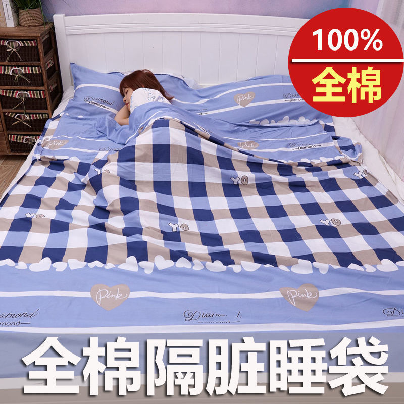 출장, 호텔, 성인용 순면 방오 침낭, 성인용 순면, 휴대용 싱글 및 더블 호텔 방오 침대 시트