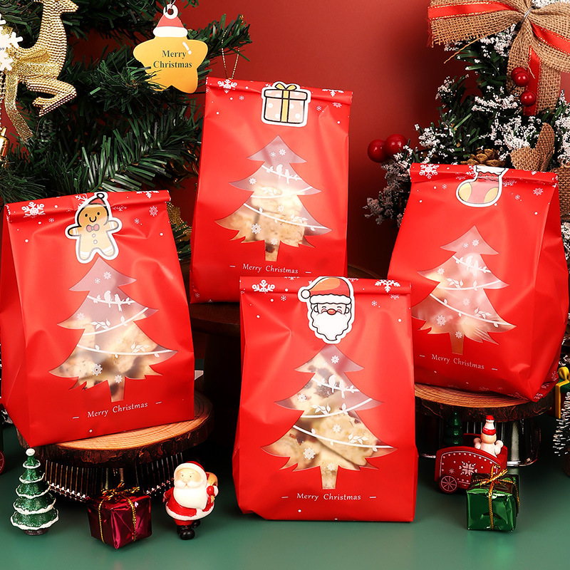 圣诞节饼干糖果包装袋自封机封牛轧糖雪花酥零食西点圣诞礼品包装