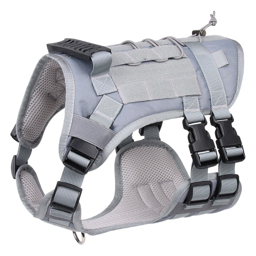 Arnés táctico para perros grandes, arnés de seguridad con velcro a prueba de explosiones, correa para mascotas de raza grande