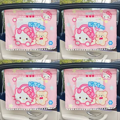 Car curtains, Insulation for Cars, Sunshade for Children - little-bear-pink-cat-universal-style-thick-sunshade-4-pieces-universal-style