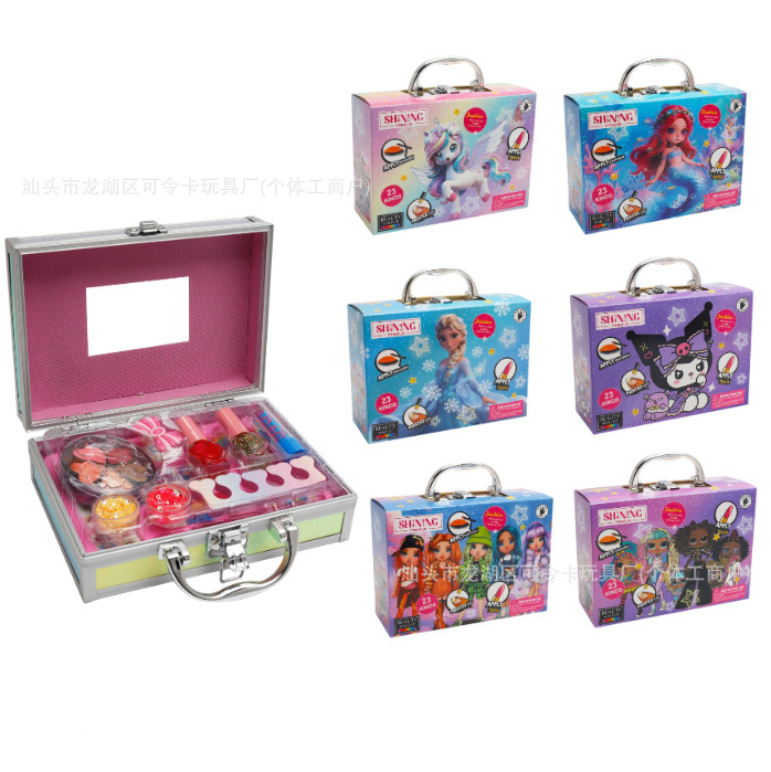 Children's Birthday Cosmetics Eye Shadow Palette Nail Polish Blush Portable Box Makeup Bag Set Simulation Pretend Play Toys Children's Birthday Cosmetics Eye Shadow Palette Nail Polish Blush Portable Box Makeup Bag Set Simulation Pretend Play Toys