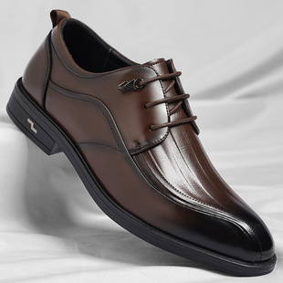 Men's Shoes 2025 New Business Dress Shoes Men's British Style Casual Low-top Leather Shoes Wedding Shoes Men's One Piece Hair