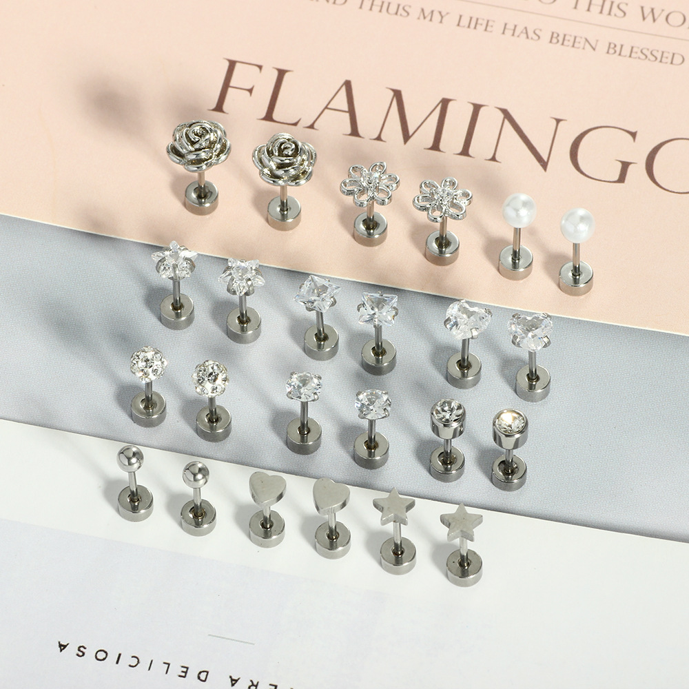 Pointed titanium steel lip stud product view