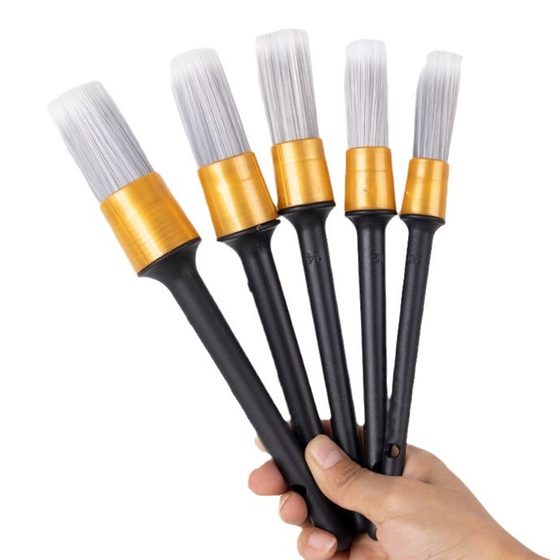 New Hot Selling Plastic Round Brush Beauty Details Brush Gap Brush Car Wash Cleaning Small Brush Car Wash Brush 5pcs suit