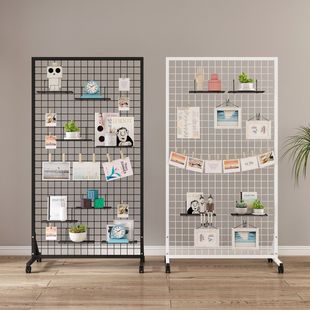 Mobile Shelf Wire Mesh Rack Jewelry Display Rack Mesh Storage Rack Floor-Standing Kindergarten Work Storage Rack
