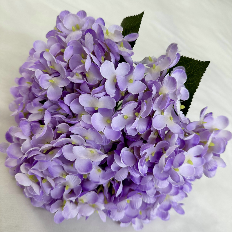 5頭の梅宇のアジサイのシミュレーションの花の単枝の大きいアジサイの結婚式場は装飾の花の列を飾って毛布の造花を磨いています。|undefined
