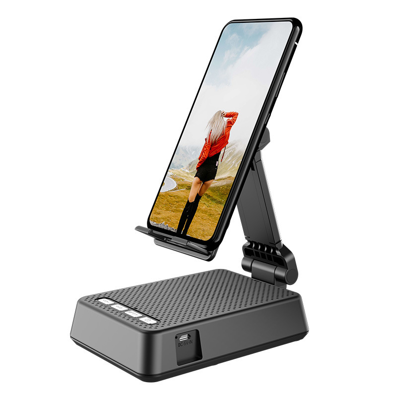 新型携帯電話スタンドスピーカー多機能折りたたみリフト携帯電話スタンドbluetoothオーディオ2 in 1スピーカースタンド|undefined