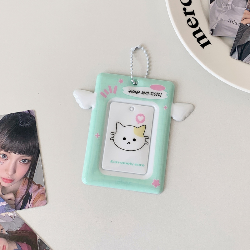 原创小翅膀pvc追星小卡保护套证件卡校园卡套3寸拍立得展示挂件套|undefined