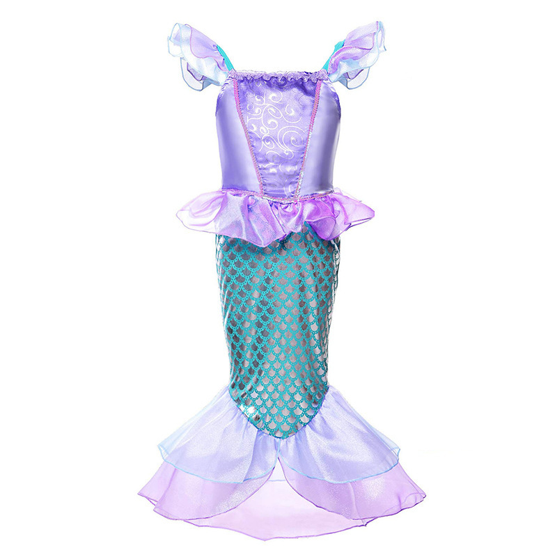Rápida explosión transfronteriza Ariel sirena princesa ropa de Halloween juegos de rol para niños vestido púrpura