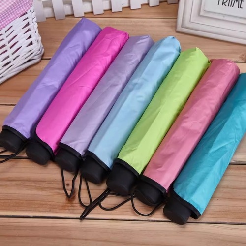 【New Model】Umbrella Sunny Rain Umbrella Sunshade Thick Sunny Rain Dual-purpose Foldable Three-fold Manual Aesthetic and Practical