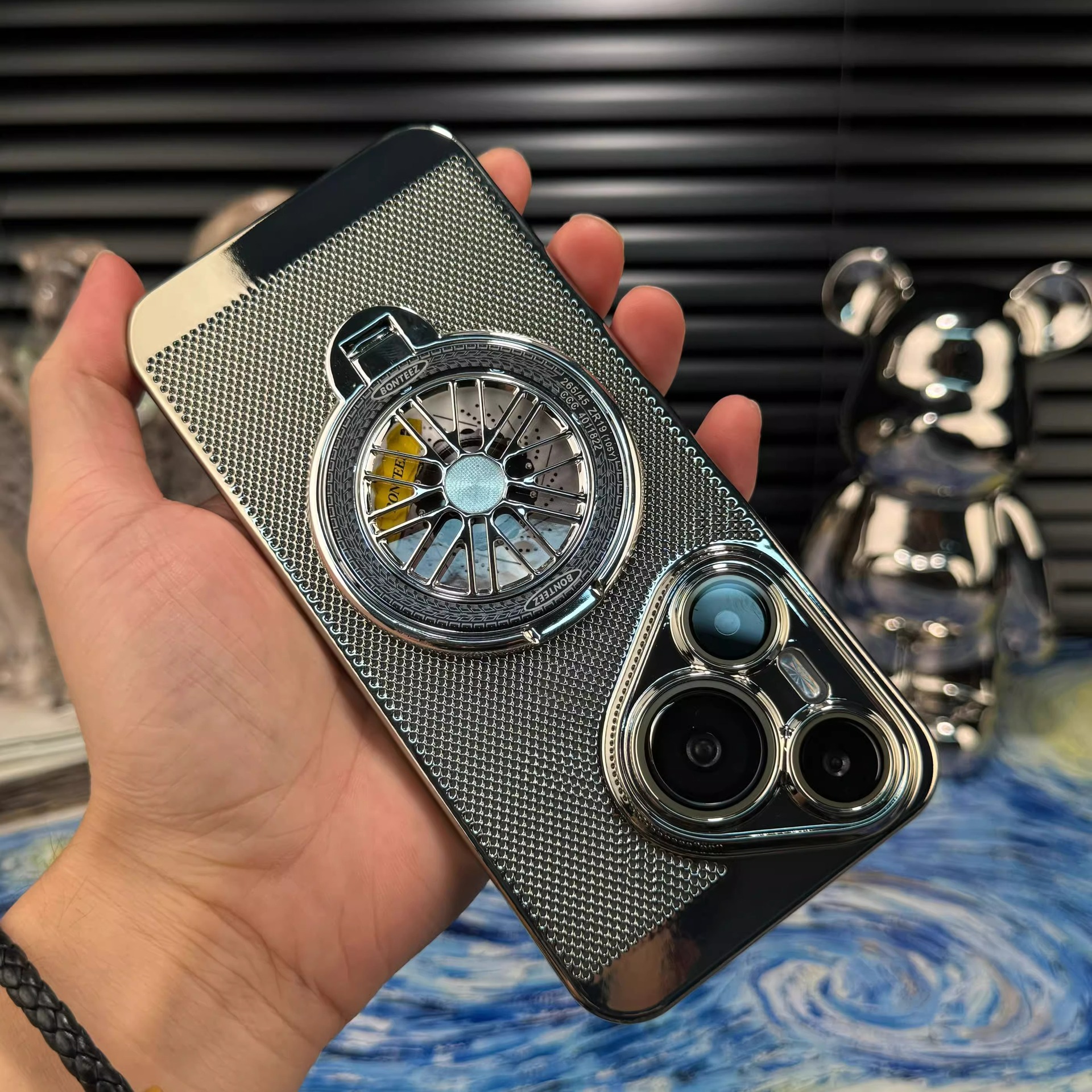 Rotating Gyro Stand Suitable for Huawei Pura80 Phone Case with Built-In Lens Film, Electroplated Heat Dissipation P70Pro Hard Case