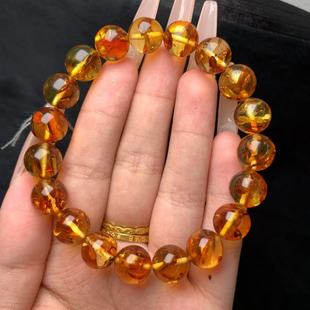 Natural Amber Flower Amber Bead Bracelet Flower Artistic Conception Beautiful Single Circle Bracelet Cultural Accessories Accessories Wholesale