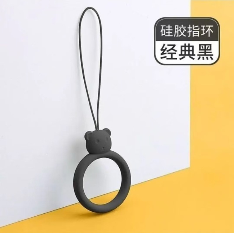 シリカゲルのリングのひもの熊の液体の短いuディスクのひものかわいい指のリングのペンダントの液体の携帯電話のひも|undefined