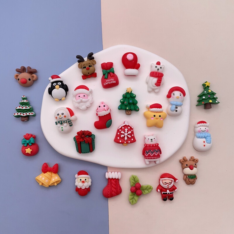 Cartoon Santa Claus Elk Resin Accessories DIY Cream Glue Mobile Phone Case Hairpin Keychain Jewelry Small Accessories Cartoon Santa Claus Elk Resin Accessories DIY Cream Glue Mobile Phone Case Hairpin Keychain Jewelry Small Accessories