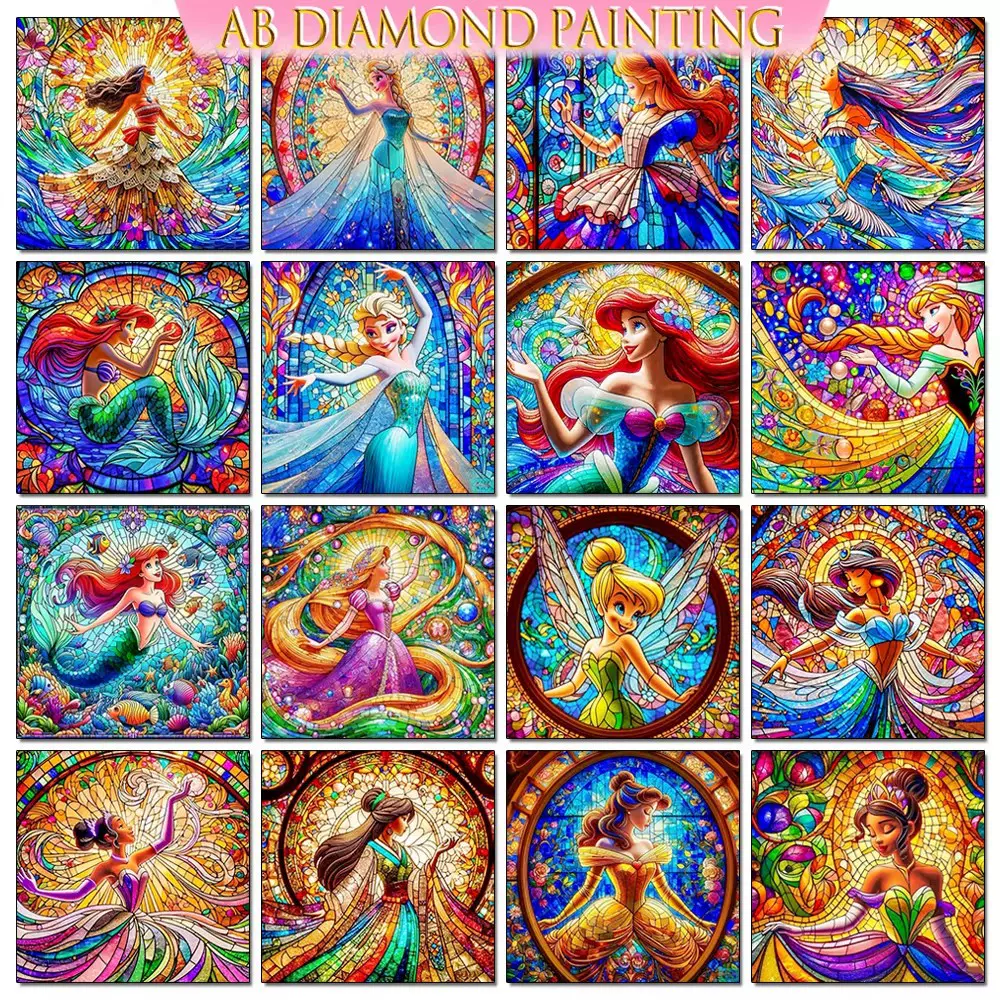 厂家直销5D热卖款满钻圆钻AB钻石画公主客厅装饰画绘画DI