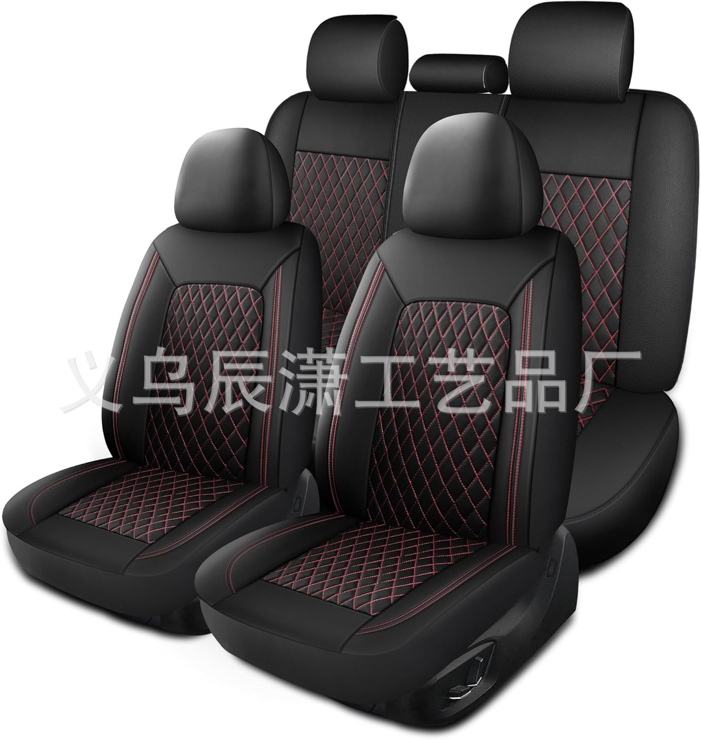 Cross-Border Hot-Selling New Model Single-Line Diamond Quilted Embroidered Pu Leather Universal Car Seat Cover 5-Seater Car Seat Cushion