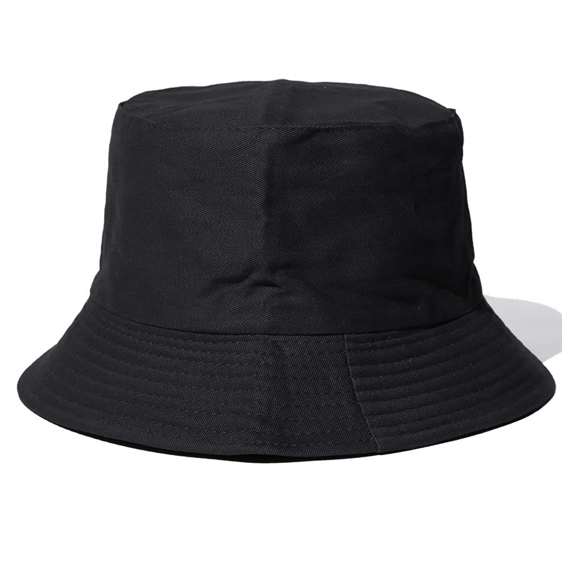 Sombrero de pescador de color sólido procesado con logotipo impreso para padres e hijos, sombrero de cubo informal para estudiantes al aire libre con protección solar y ala ancha