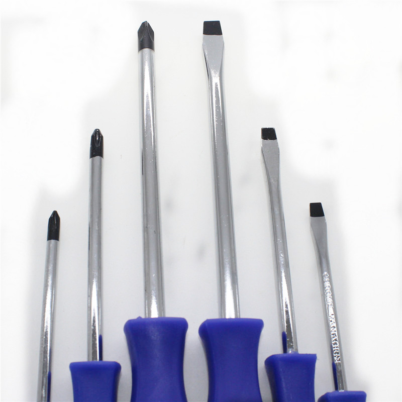 6PC conjunto de piezas de mango de plástico cuadrado azul varilla redonda perforación tornillo bolsas colgantes para golpear el tornillo de tornillo de cola hexagonal