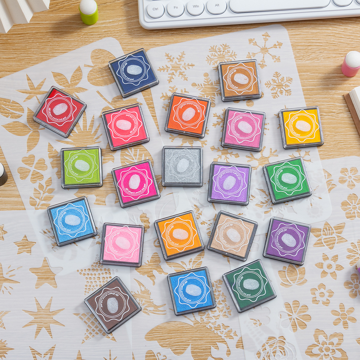 20 colores 4X4 inkpad en caja al por mayor de los niños educativos dedo pintura color inkpad graffiti pintura inkpad impresión Mesa