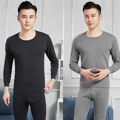 Buy one, get one free, pure cotton men's autumn clothes, autumn trousers set, teenagers' underwear, cotton sweater, velvet and thickened thermal underwear
