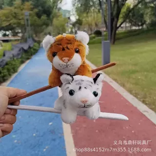 仿真老虎拍拍圈儿童玩偶自行车装饰幼儿园活动节日品动物园仿老虎